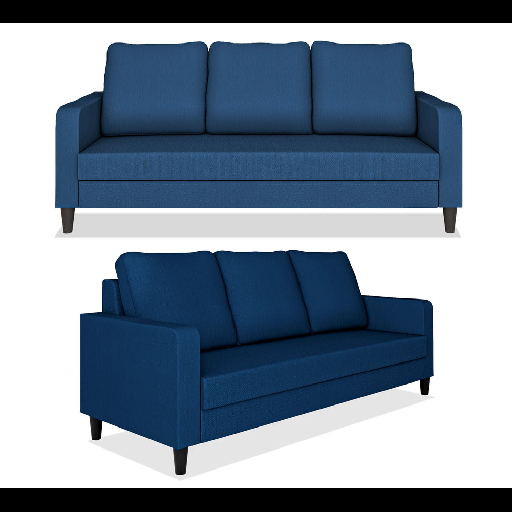 Adorn India Chandler Decent 3+2+1 6 Seater Sofa Set (Blue) (3 Year Warranty)