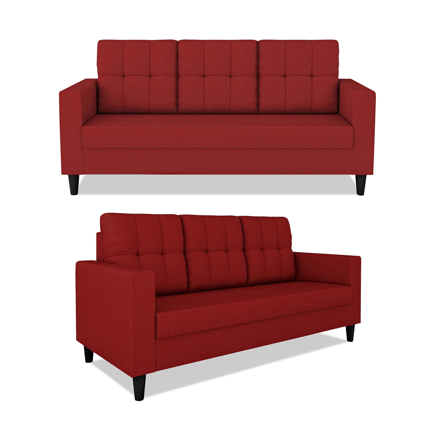Adorn India Darcy 3+2 5 Seater Sofa Set (Beige) (3 Year Warranty)