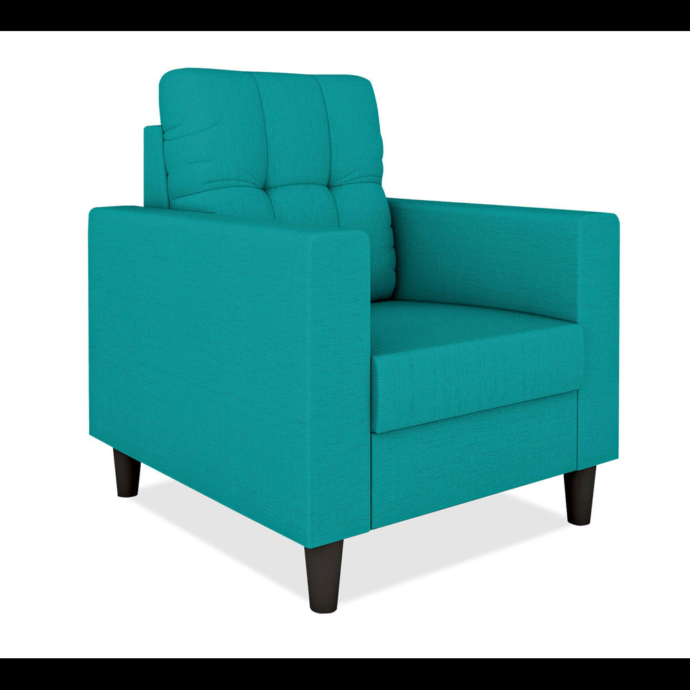 Adorn India Darcy 1 Seater Sofa (Aqua Blue) (3 Year Warranty)