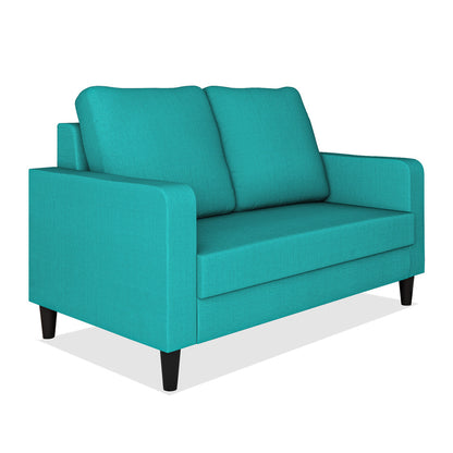 Adorn India Chandler Decent 2 Seater Sofa (Aqua Blue) (3 Year Warranty)