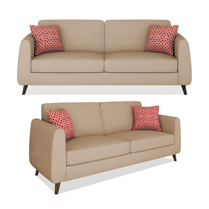 Adorn India Harlem 3+2 5 Seater Sofa Set (Beige) (3 Year Warranty)