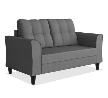 Adorn India Maddox Tufted 2 Seater Sofa (Grey) (3 Year Warranty)