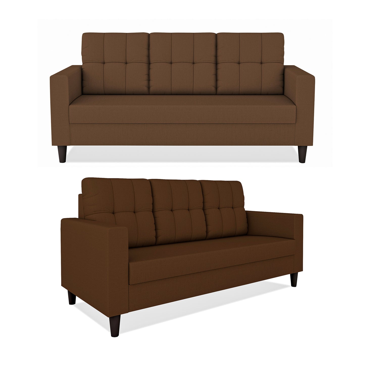 Adorn India Darcy 3+1+1 5 Seater Sofa Set (Beige) (3 Year Warranty)