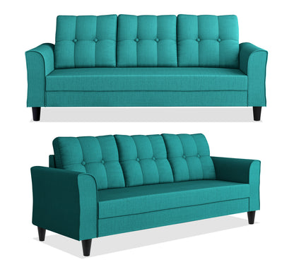 Adorn India Maddox Tufted 5 Seater 3+2 Sofa Set (Aqua Blue) (3 Year Warranty)