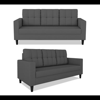 Adorn India Darcy 3+2 5 Seater Sofa Set (Grey) (3 Year Warranty)