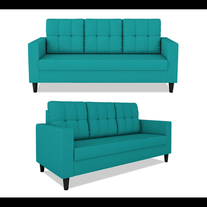 Adorn India Darcy 3+2 5 Seater Sofa Set (Aqua Blue) (3 Year Warranty)