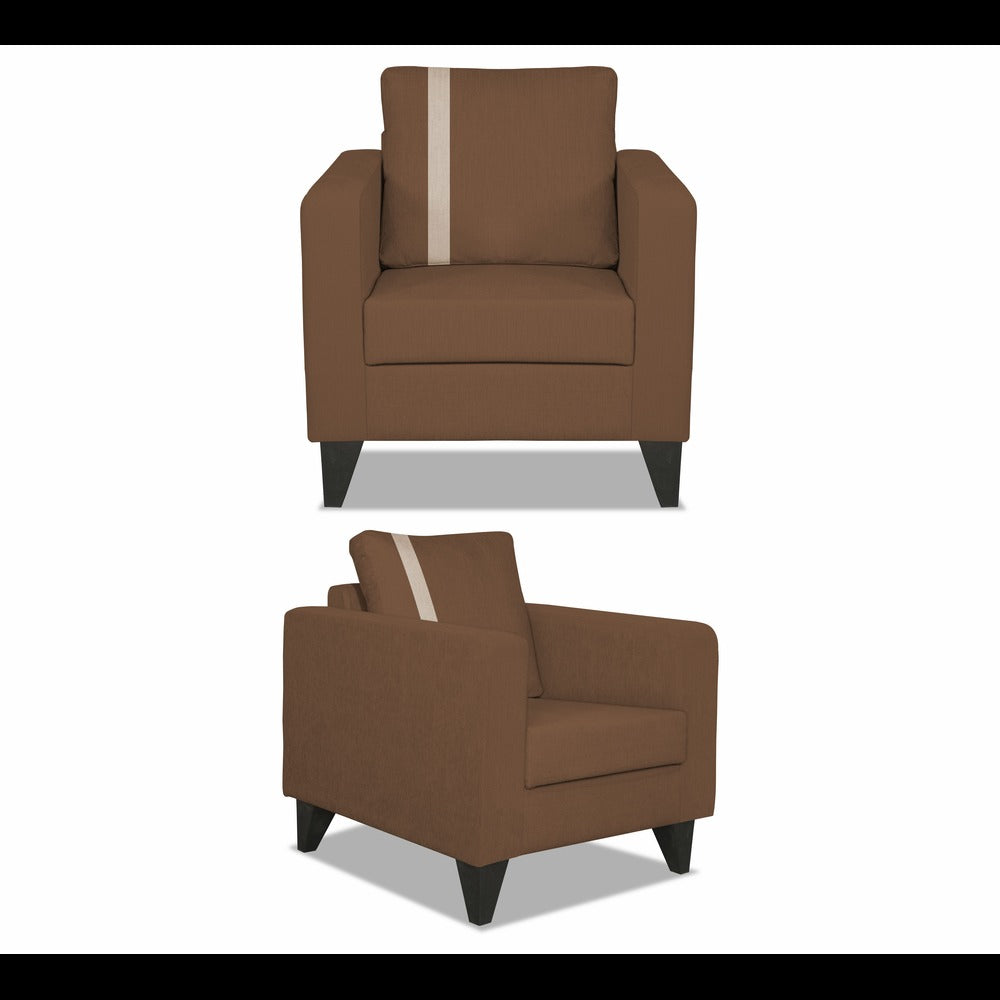 Adorn India Chandler Plus 3+2+1 6 Seater Sofa Set (Brown) (3 Year Warranty)