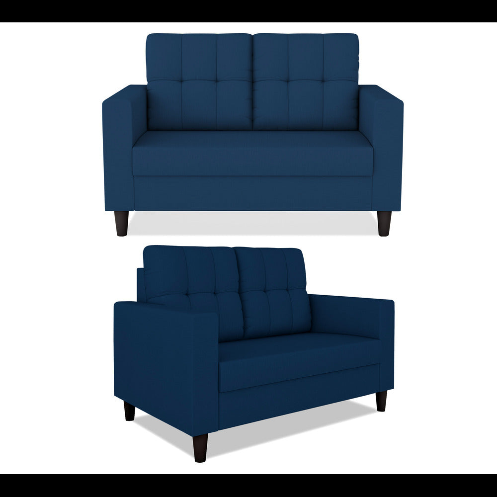 Adorn India Darcy 3+2 5 Seater Sofa Set (Blue) (3 Year Warranty)