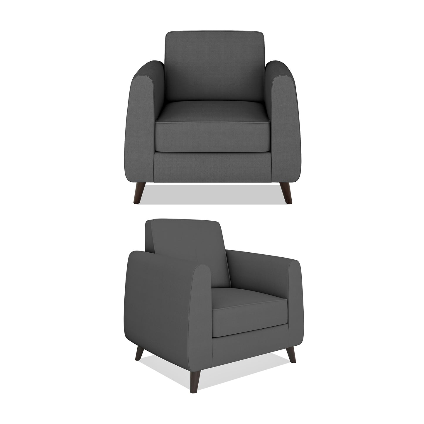 Adorn India Harlem 6 Seater 3+2+1 Fabric Sofa Set (Grey) (3 Year Warranty)
