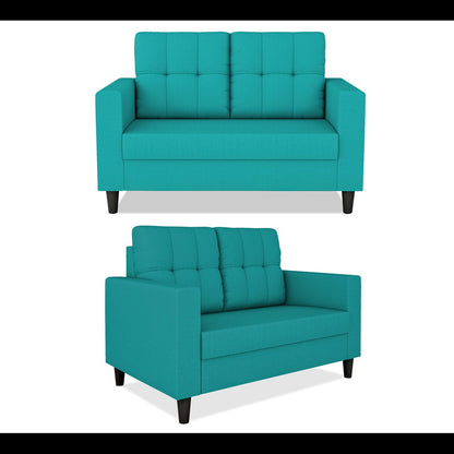 Adorn India Darcy 3+2 5 Seater Sofa Set (Aqua Blue) (3 Year Warranty)