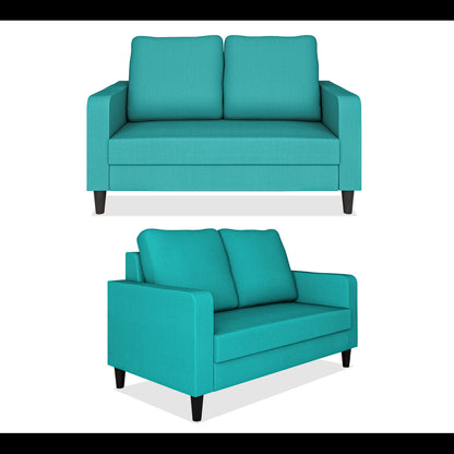 Adorn India Chandler Decent 3+2 5 Seater Sofa Set (Aqua Blue) (3 Year Warranty)