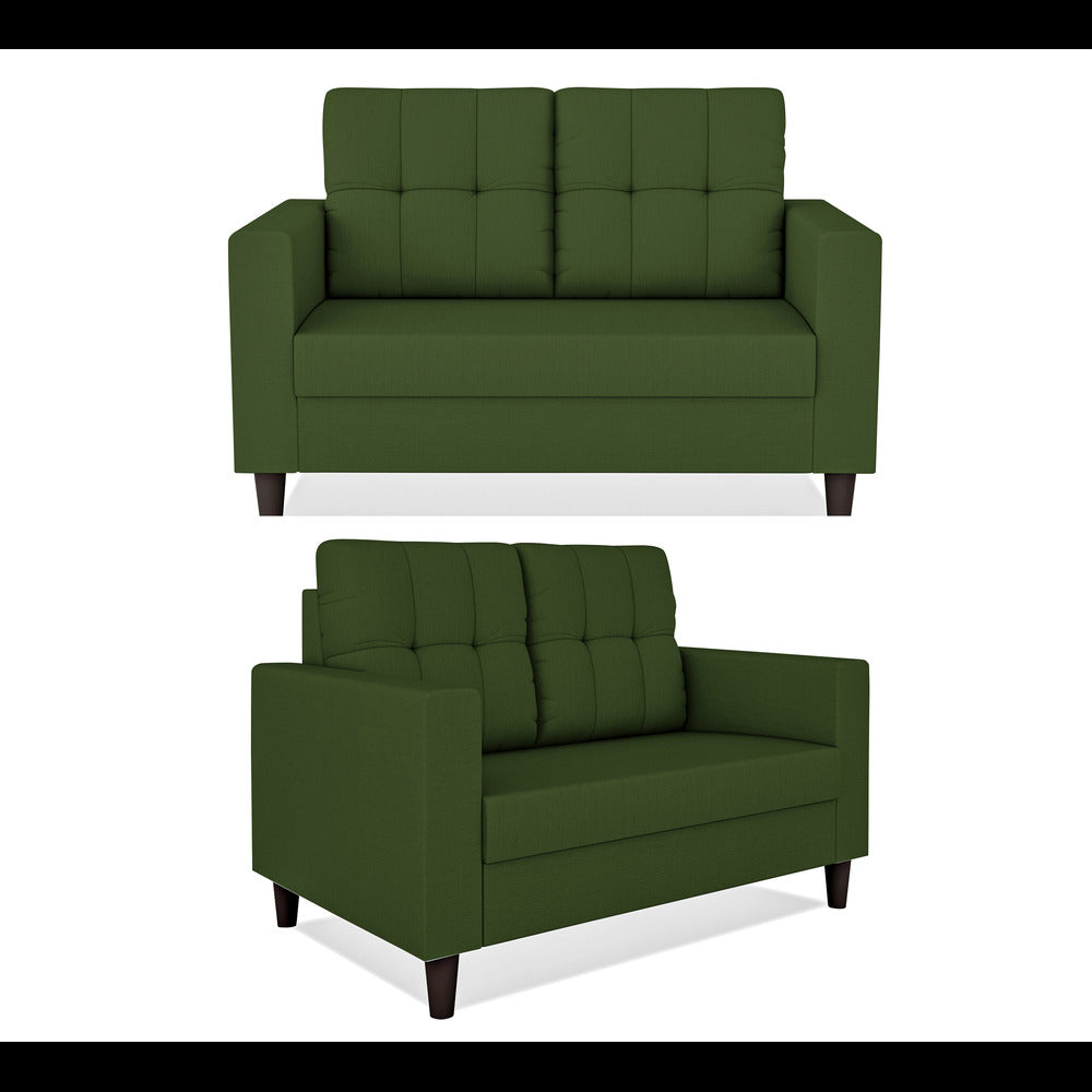 Adorn India Darcy 3+2 5 Seater Sofa Set (Green) (3 Year Warranty)