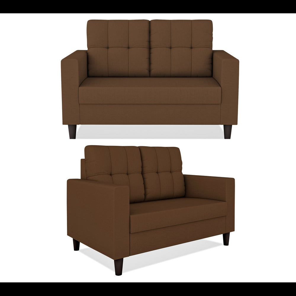 Adorn India Darcy 3+2 5 Seater Sofa Set (Brown) (3 Year Warranty)