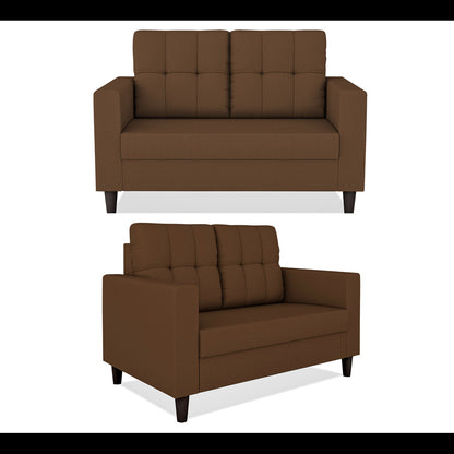 Adorn India Darcy 3+2 5 Seater Sofa Set (Brown) (3 Year Warranty)