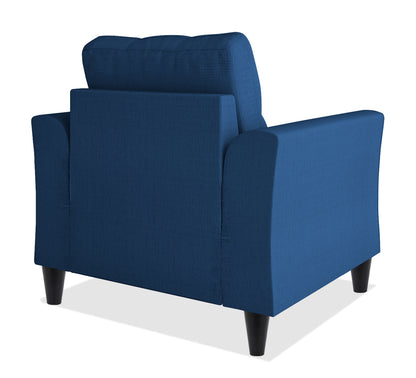 Adorn India Maddox Tufted 1 Seater Sofa (Blue) (3 Year Warranty)
