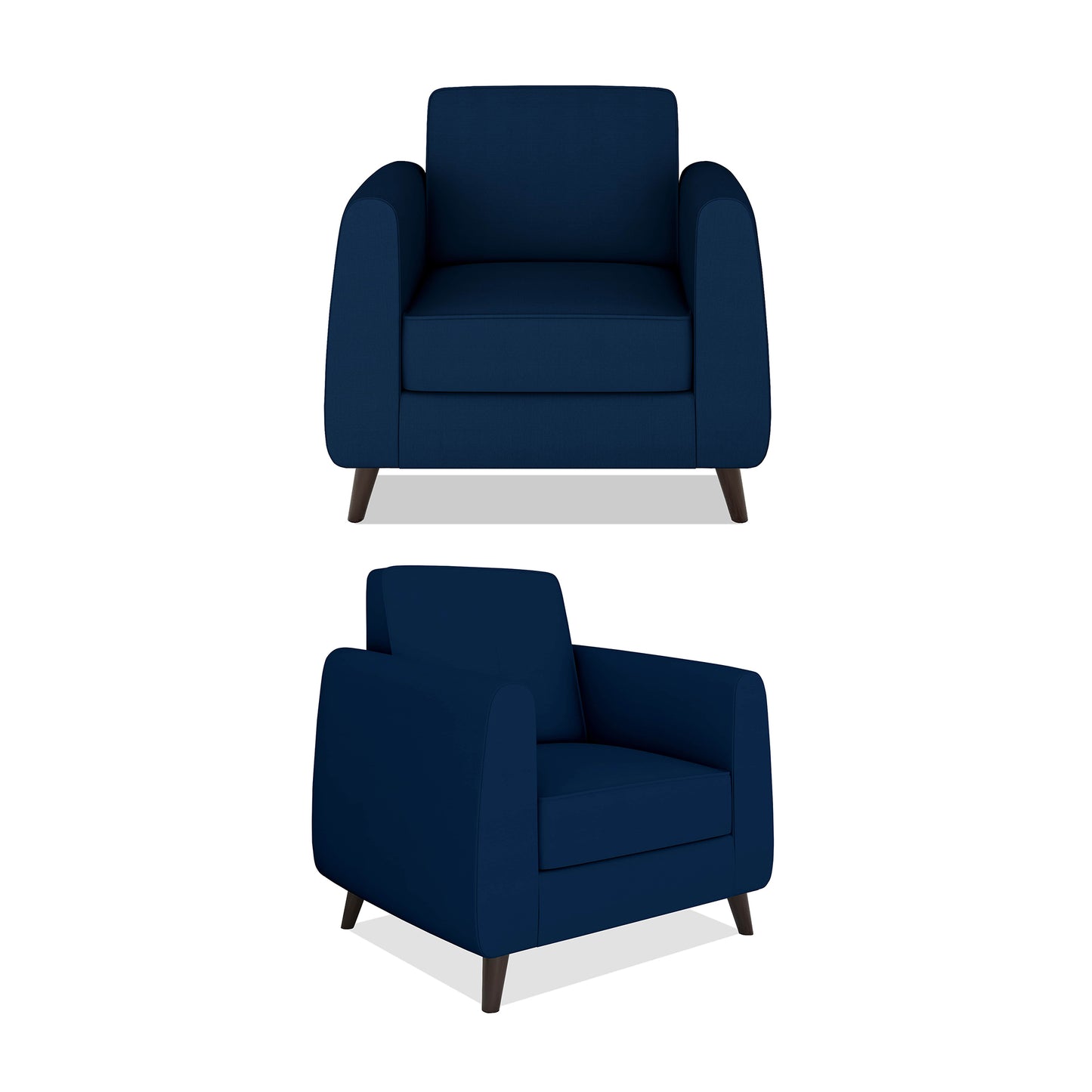 Adorn India Harlem 6 Seater 3+2+1 Fabric Sofa Set (Blue) (3 Year Warranty)