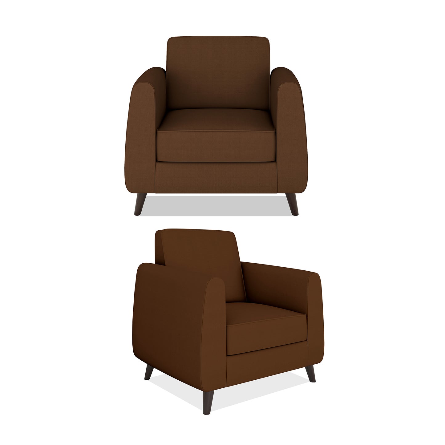 Adorn India Harlem 5 Seater 3-1-1 Sofa Set (Brown) (3 Year Warranty)