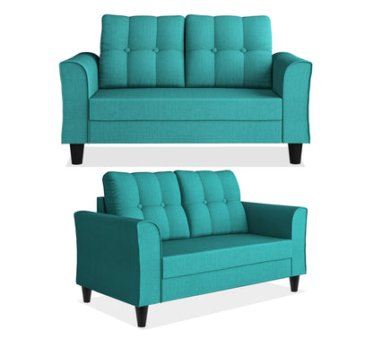 Adorn India Maddox Tufted 3+2+1 6 Seater Sofa Set (Aqua Blue) (3 Year Warranty)