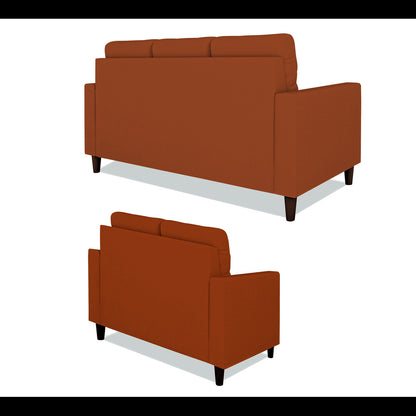 Adorn India Darcy 3+2 5 Seater Sofa Set (Rust)(3 Year Warranty)