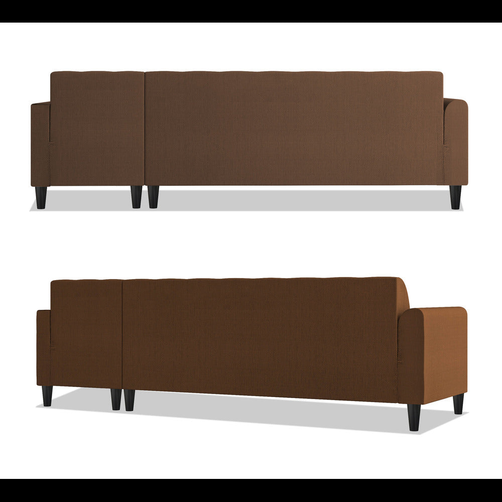 Adorn India Rio Elegant L Shape 6 Seater Sofa Set (RHS) (Brown) (3 Year Warranty)