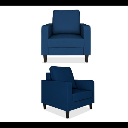 Adorn India Chandler Decent 3+2+1 6 Seater Sofa Set (Blue) (3 Year Warranty)