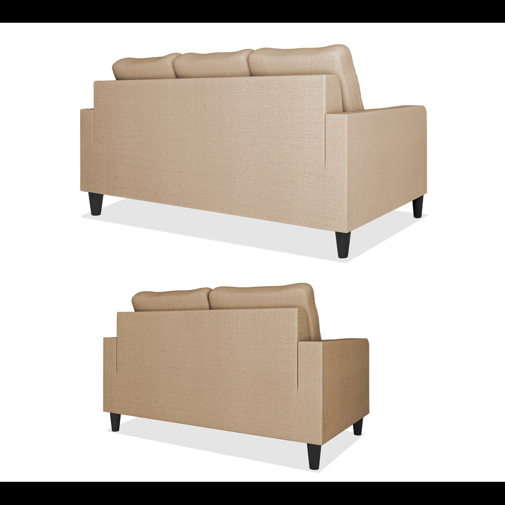 Adorn India Chandler Decent 3+2 5 Seater Sofa Set (Beige) (3 Year Warranty)