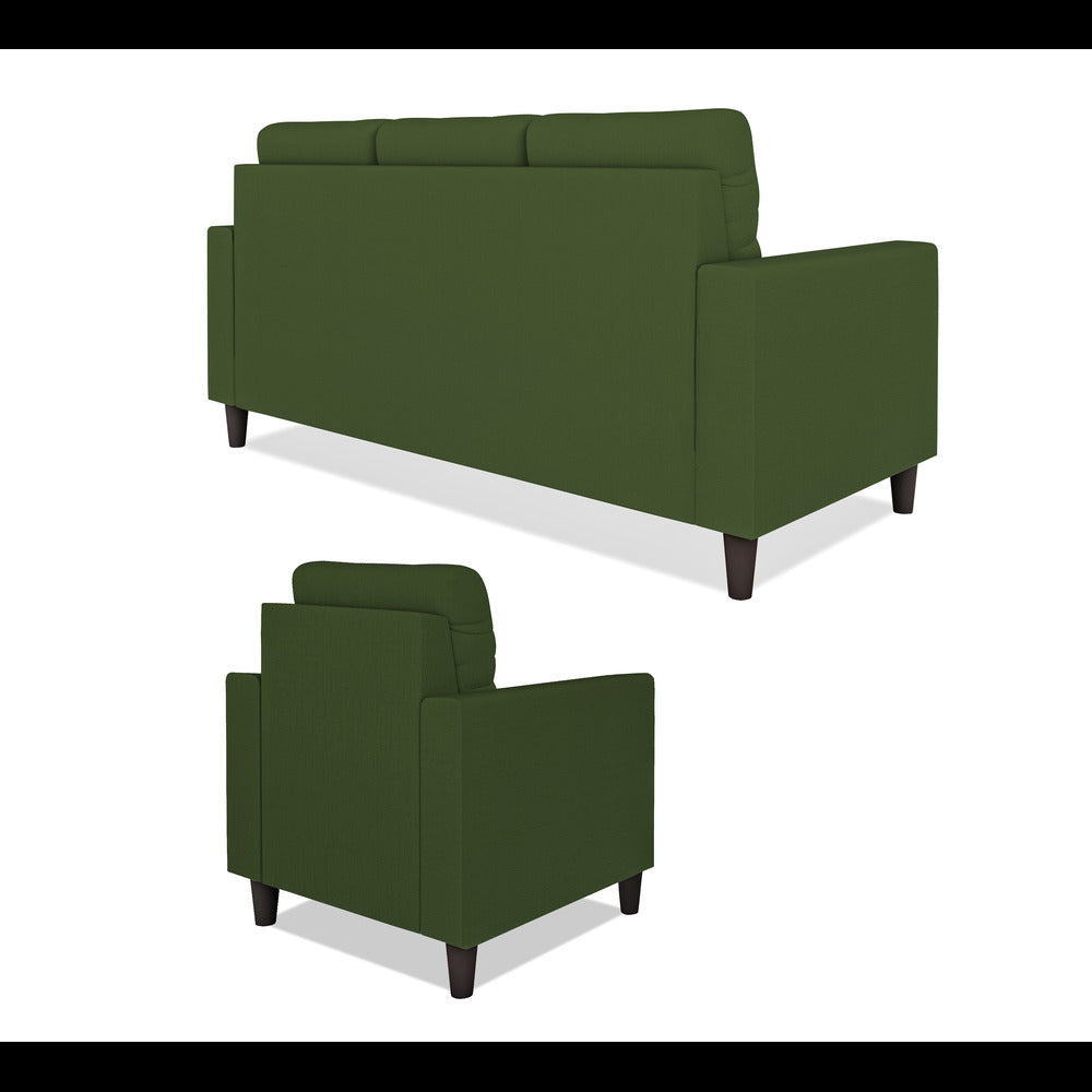 Adorn India Darcy 3+1+1 5 Seater Sofa Set (Green) (3 Year Warranty)