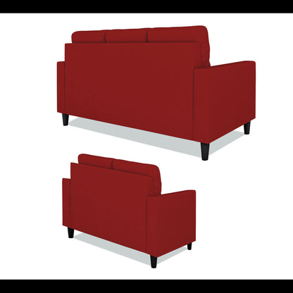 Adorn India Darcy 3+2 5 Seater Sofa Set (Red) (3 Year Warranty)