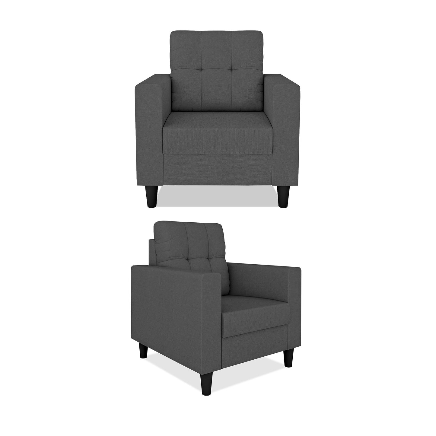 Adorn India Darcy 3+1+1 5 Seater Sofa Set (Beige) (3 Year Warranty)