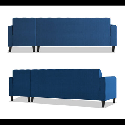 Adorn India Rio Elegant L Shape 6 Seater Sofa Set (RHS) (Blue) (3 Year Warranty)