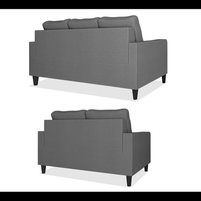 Adorn India Chandler Decent 3+2 5 Seater Sofa Set (Grey) (3 Year Warranty)
