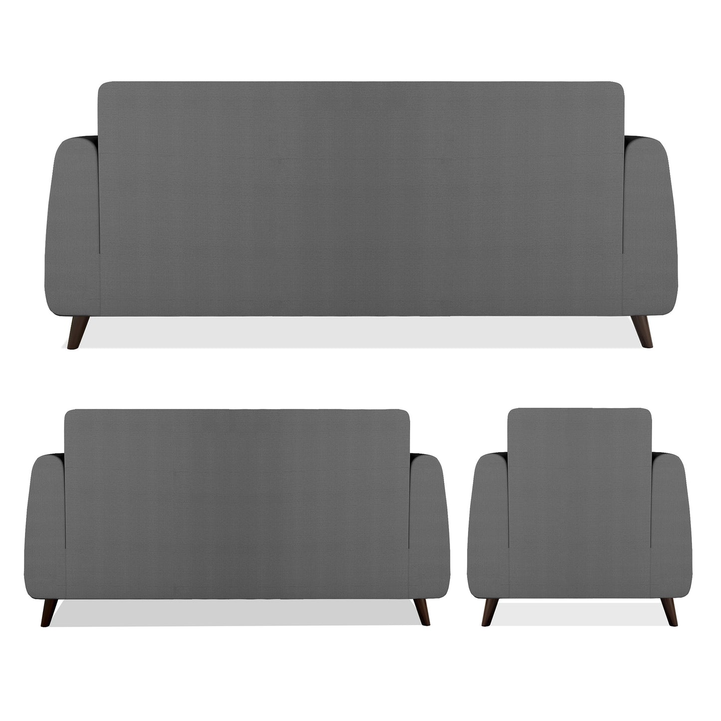 Adorn India Harlem 6 Seater 3+2+1 Fabric Sofa Set (Grey) (3 Year Warranty)