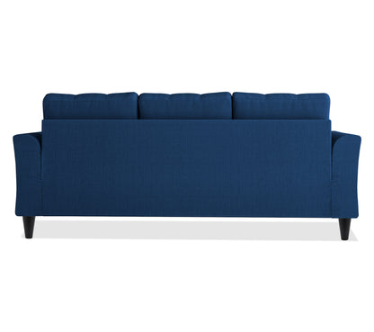Adorn India Maddox Tufted 3 Seater Sofa (Blue) (3 Year Warranty)