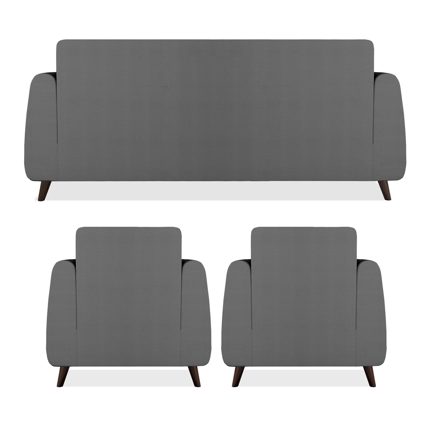 Adorn India Harlem 5 Seater 3-1-1 Sofa Set (Grey) (3 Year Warranty)