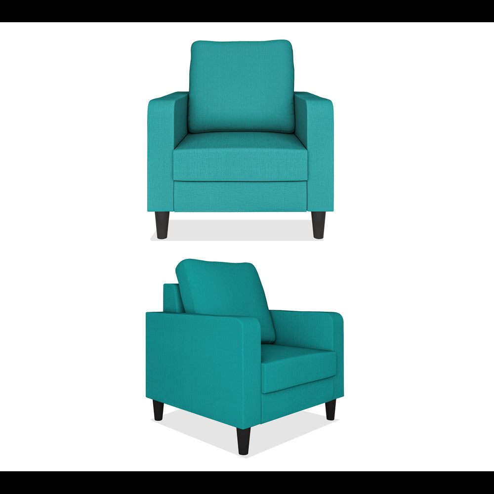 Adorn India Chandler Decent 3+2+1 6 Seater Sofa Set (Aqua Blue) (3 Year Warranty)