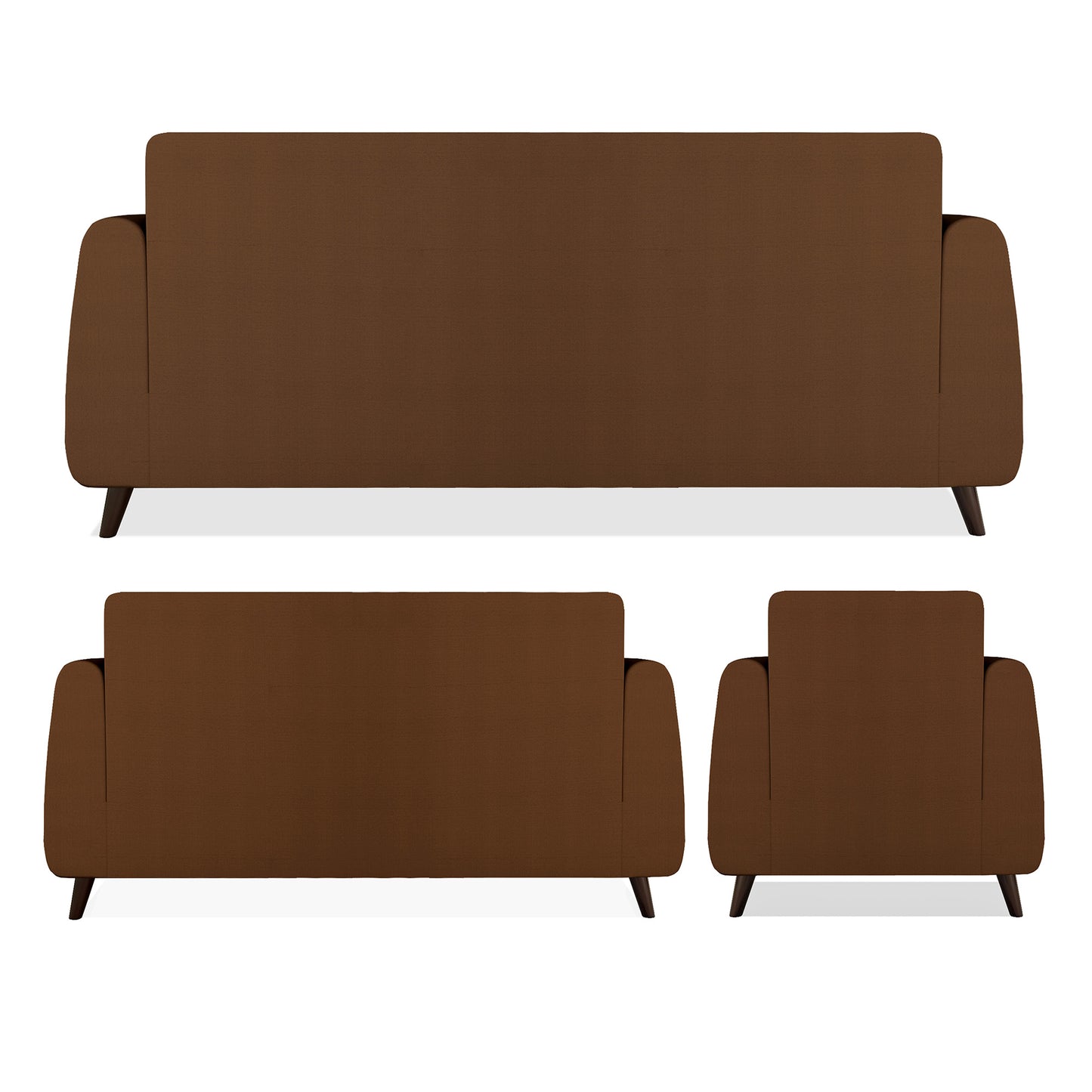 Adorn India Harlem 6 Seater 3+2+1 Fabric Sofa Set (Brown) (3 Year Warranty)