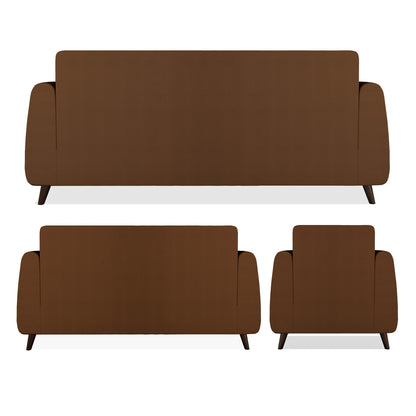 Adorn India Harlem 6 Seater 3+2+1 Fabric Sofa Set (Brown) (3 Year Warranty)