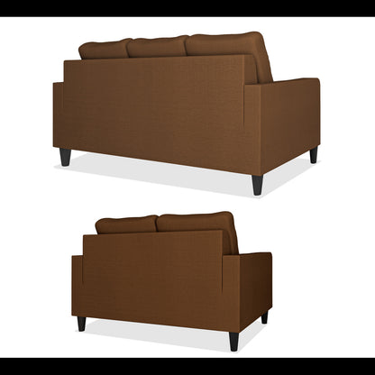Adorn India Chandler Decent 3+2 5 Seater Sofa Set (Brown) (3 Year Warranty)