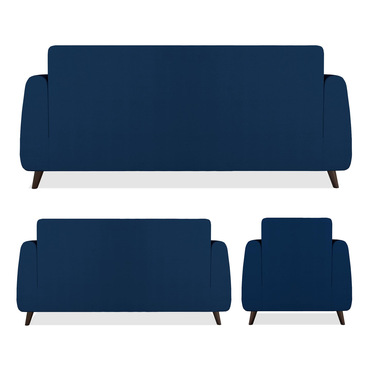 Adorn India Harlem 6 Seater 3+2+1 Fabric Sofa Set (Blue) (3 Year Warranty)
