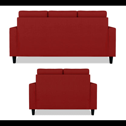 Adorn India Darcy 3+2 5 Seater Sofa Set (Red) (3 Year Warranty)
