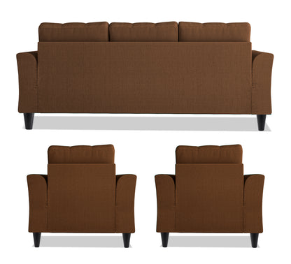 Adorn India Maddox Tufted 3-1-1 5 Seater Sofa Set (Brown) (3 Year Warranty)