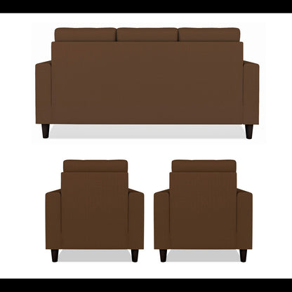 Adorn India Darcy 3+1+1 5 Seater Sofa Set (Brown) (3 Year Warranty)