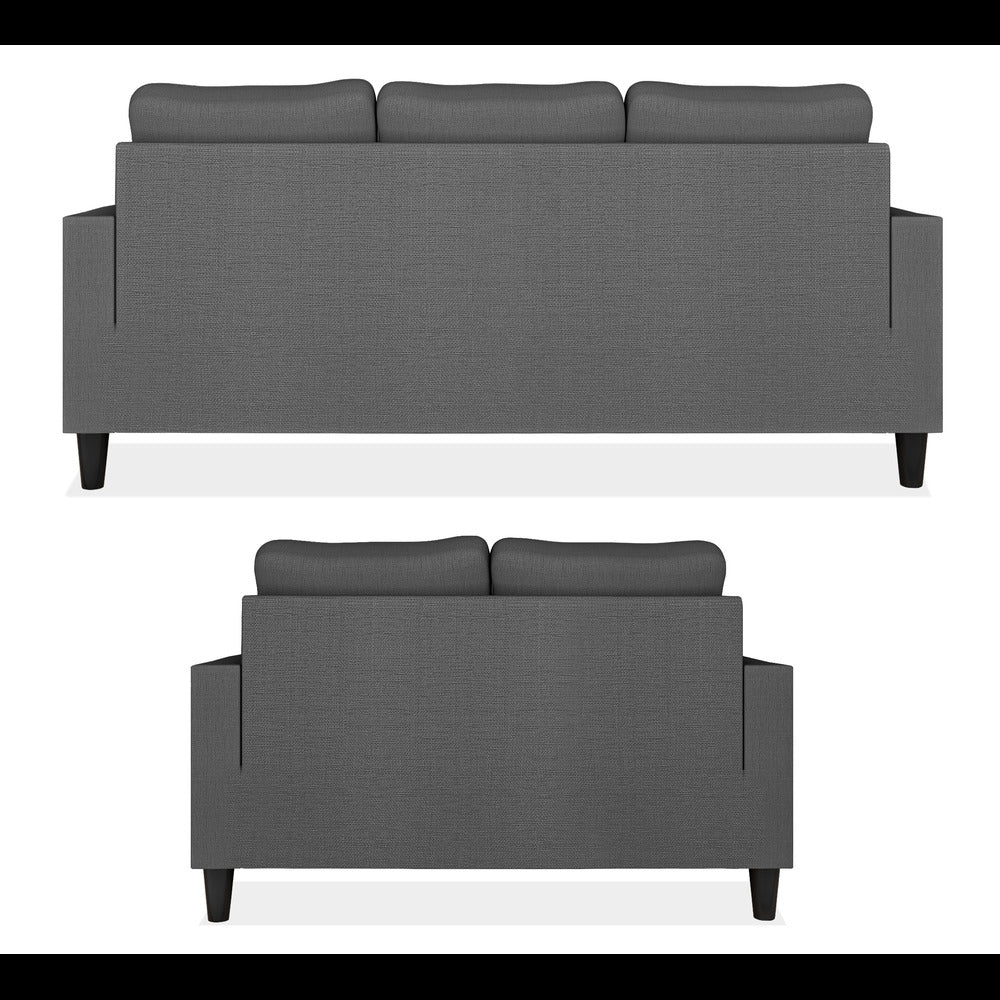 Adorn India Chandler Decent 3+2 5 Seater Sofa Set (Grey) (3 Year Warranty)