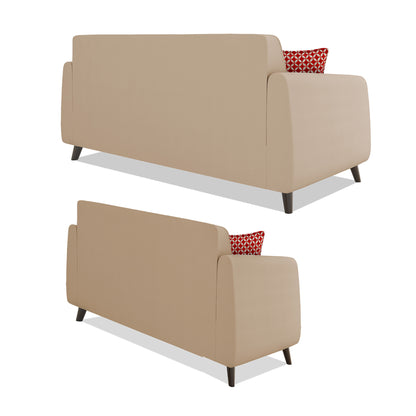 Adorn India Harlem 3+2 5 Seater Sofa Set (Beige) (3 Year Warranty)