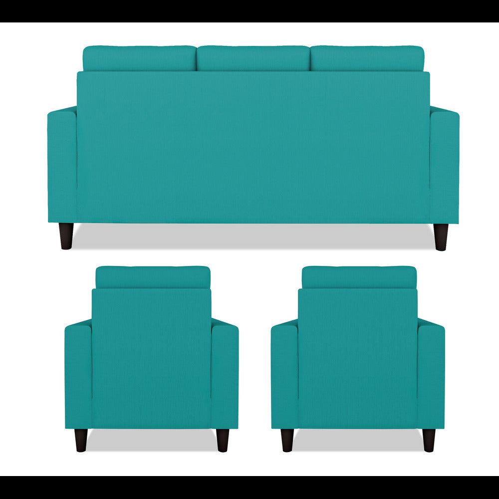 Adorn India Darcy 3+1+1 5 Seater Sofa Set (Aqua Blue) (3 Year Warranty)