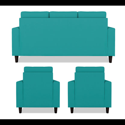 Adorn India Darcy 3+1+1 5 Seater Sofa Set (Aqua Blue) (3 Year Warranty)