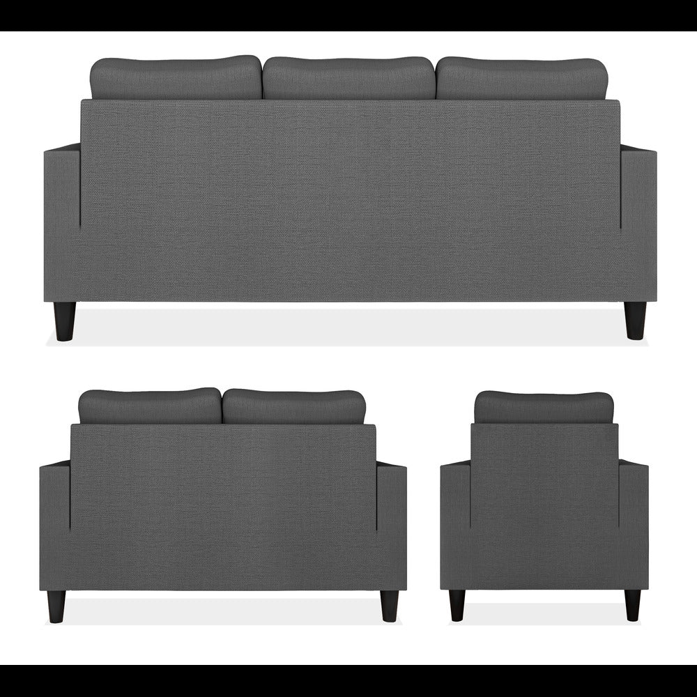 Adorn India Chandler Decent 3+2+1 6 Seater Sofa Set (Grey) (3 Year Warranty)