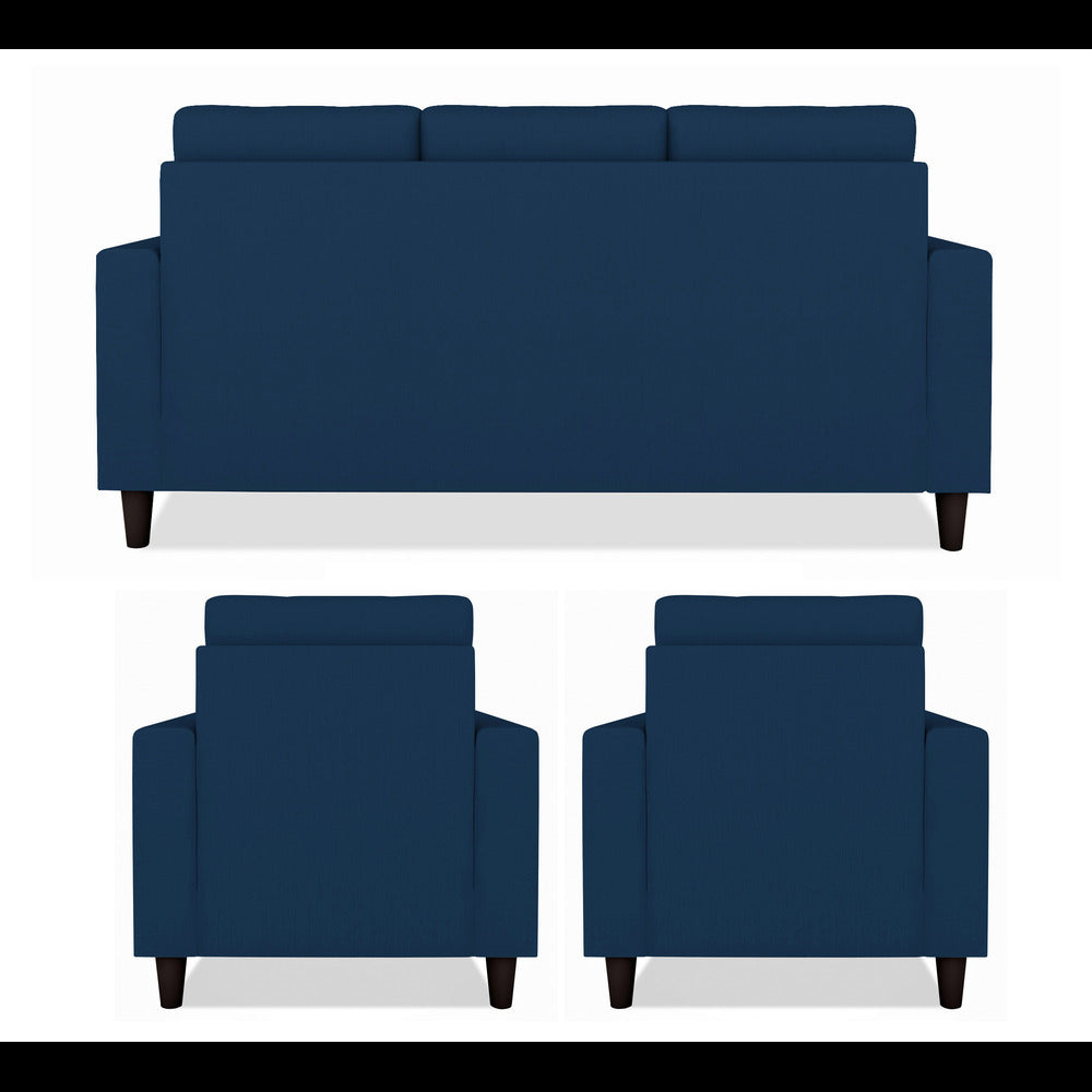 Adorn India Darcy 3+1+1 5 Seater Sofa Set (Blue) (3 Year Warranty)