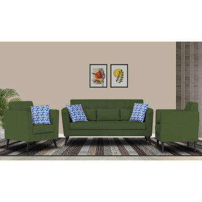 Adorn India Daniel 3+1+1 5 Seater Sofa Set (Green) (3 Year Warranty)