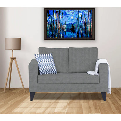 Adorn India Hallton Plain 2 Seater Sofa (Beige) (3 Year Warranty)